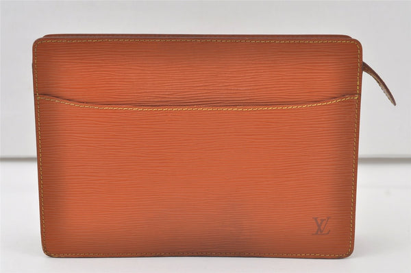 Authentic Louis Vuitton Epi Pochette Homme Clutch Hand Bag Brown M52528 LV 6547K