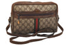 Authentic GUCCI Web Sherry Line Shoulder Cross Bag GG PVC Leather Brown 6549J