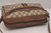 Authentic GUCCI Web Sherry Line Shoulder Cross Bag GG PVC Leather Brown 6549J