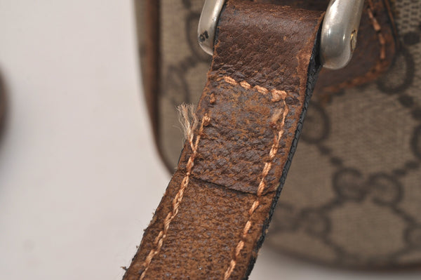 Authentic GUCCI Web Sherry Line Shoulder Cross Bag GG PVC Leather Brown 6549J