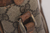 Authentic GUCCI Web Sherry Line Shoulder Cross Bag GG PVC Leather Brown 6549J