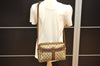 Authentic GUCCI Web Sherry Line Shoulder Cross Bag GG PVC Leather Brown 6549J