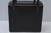 Authentic BURBERRY Vintage Check Leather Hand Bag Purse Black 6550J