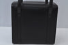 Authentic BURBERRY Vintage Check Leather Hand Bag Purse Black 6550J