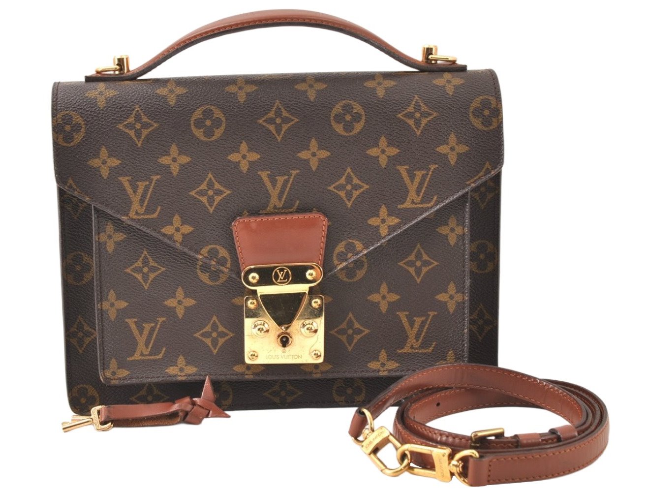 Authentic Louis Vuitton Monogram Monceau 2Way Shoulder Hand Bag M51187 LV 6550K