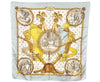 Authentic HERMES Carre 90 Scarf "NAPOLEON" Silk Light Green 6551J