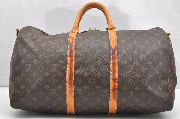 Authentic Louis Vuitton Monogram Keepall Bandouliere 50 M41416 Boston Bag 6551K