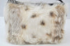 Authentic FENDI Vintage Hand Bag Purse Fur Leather White 6552I