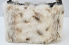 Authentic FENDI Vintage Hand Bag Purse Fur Leather White 6552I