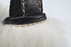 Authentic FENDI Vintage Hand Bag Purse Fur Leather White 6552I