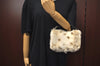 Authentic FENDI Vintage Hand Bag Purse Fur Leather White 6552I