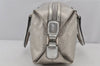 Authentic GUCCI GG Imprime Hand Boston Bag GG PVC Leather 272375 Silver 6552J