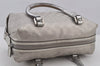 Authentic GUCCI GG Imprime Hand Boston Bag GG PVC Leather 272375 Silver 6552J