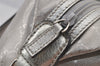 Authentic GUCCI GG Imprime Hand Boston Bag GG PVC Leather 272375 Silver 6552J