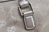 Authentic GUCCI GG Imprime Hand Boston Bag GG PVC Leather 272375 Silver 6552J