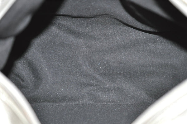 Authentic GUCCI GG Imprime Hand Boston Bag GG PVC Leather 272375 Silver 6552J