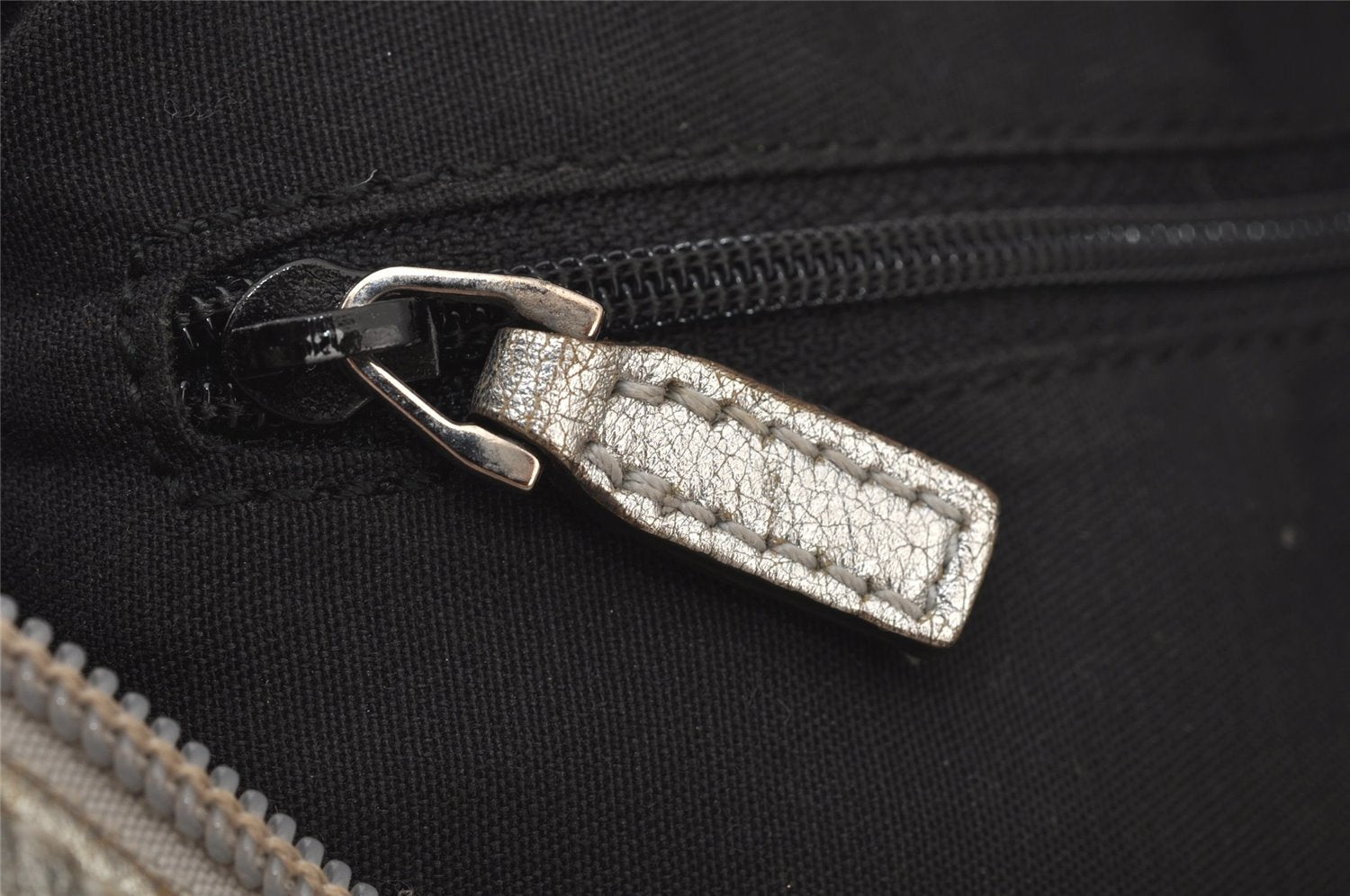 Authentic GUCCI GG Imprime Hand Boston Bag GG PVC Leather 272375 Silver 6552J