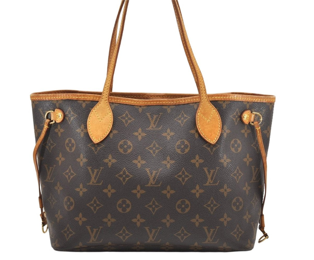 Authentic Louis Vuitton Monogram Neverfull PM Shoulder Tote Bag M40155 LV 6552K