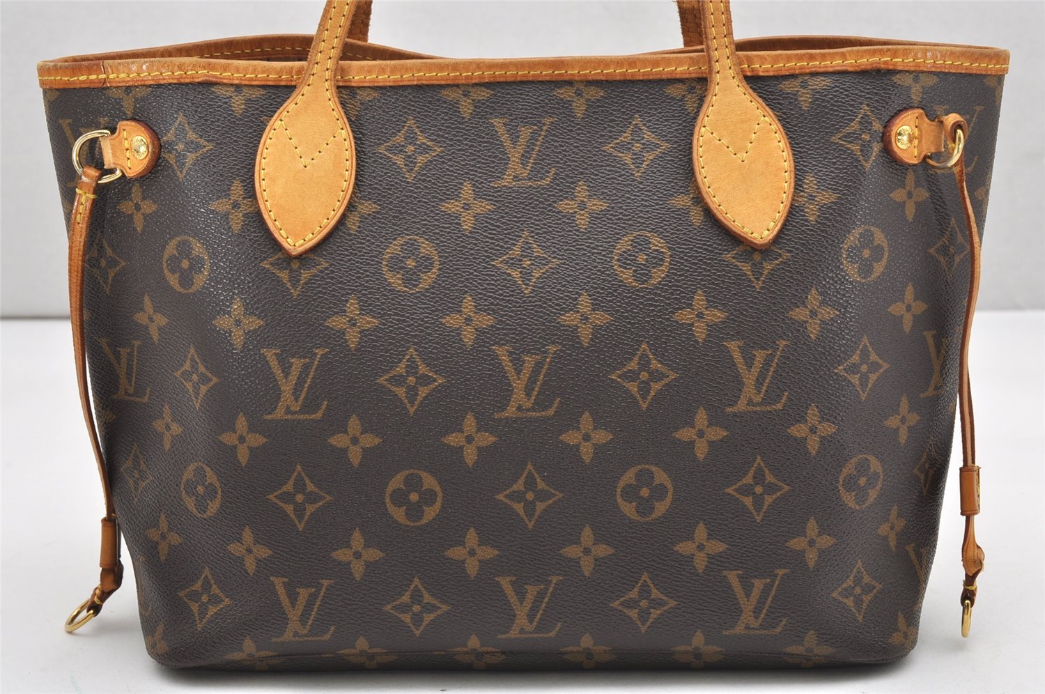 Authentic Louis Vuitton Monogram Neverfull PM Shoulder Tote Bag M40155 LV 6552K