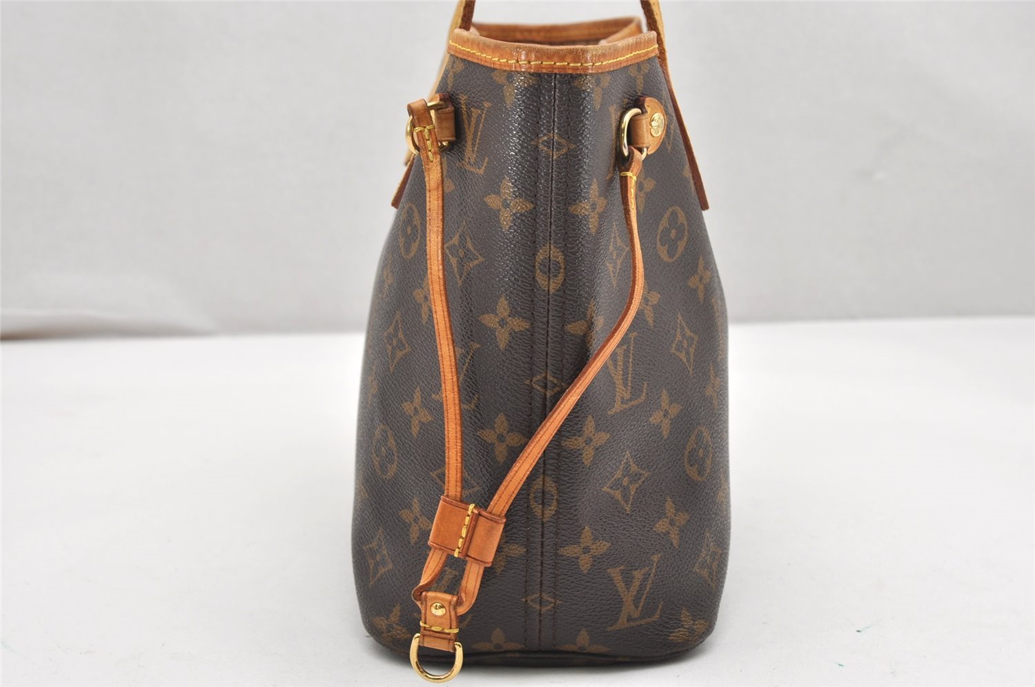 Authentic Louis Vuitton Monogram Neverfull PM Shoulder Tote Bag M40155 LV 6552K