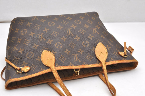 Authentic Louis Vuitton Monogram Neverfull PM Shoulder Tote Bag M40155 LV 6552K