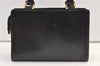 Authentic YVES SAINT LAURENT Hand Bag Purse Leather Black 6553J