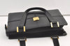 Authentic YVES SAINT LAURENT Hand Bag Purse Leather Black 6553J