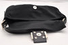 Authentic FENDI Mamma Baguette Shoulder Hand Bag Jersey Leather Black 6554I