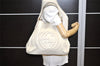 Authentic GUCCI SOHO Tassel Shoulder Tote Bag GG Leather 282309 White 6554K