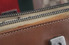 Authentic GUCCI Web Sherry Line Shoulder Bag GG Canvas Leather Brown 6555H