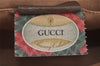 Authentic GUCCI Web Sherry Line Clutch Hand Bag Purse GG PVC Leather Brown 6555I