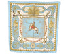 Authentic HERMES Carre 90 Scarf "LVDOVICVS MAGNVS" Silk Light Blue 6555J