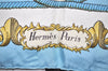 Authentic HERMES Carre 90 Scarf "LVDOVICVS MAGNVS" Silk Light Blue 6555J