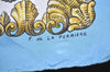 Authentic HERMES Carre 90 Scarf "LVDOVICVS MAGNVS" Silk Light Blue 6555J