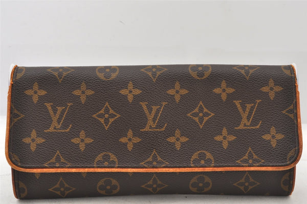 Authentic Louis Vuitton Monogram Pochette Twin GM Shoulder Bag M51852 LV 6555K