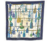 Authentic HERMES Carre 90 Scarf "Passementerie" Silk Navy 6556J