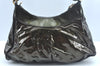 Authentic GUCCI Vintage Abbey Shoulder Hand Bag Enamel 189833 Khaki Green 6557J