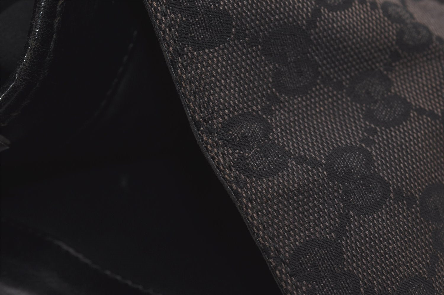 Authentic GUCCI Jackie Hand Tote Bag GG Canvas Leather 0021064 Black 6559I