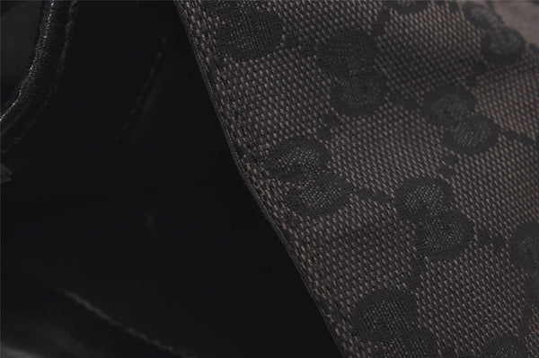 Authentic GUCCI Jackie Hand Tote Bag GG Canvas Leather 0021064 Black 6559I