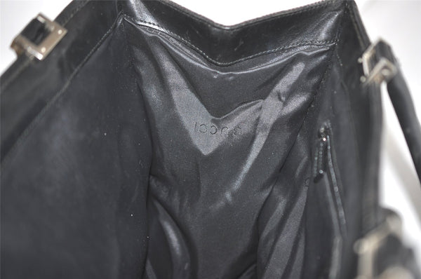 Authentic GUCCI Jackie Hand Tote Bag GG Canvas Leather 0021064 Black 6559I