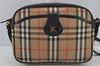 Authentic Burberrys Nova Check Shoulder Cross Bag Canvas Leather Beige 6559J