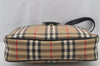 Authentic Burberrys Nova Check Shoulder Cross Bag Canvas Leather Beige 6559J