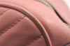 Authentic GUCCI GG Marmont Chain Shoulder Cross Bag Leather 447632 Pink 6560I