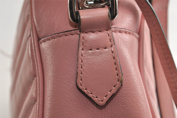 Authentic GUCCI GG Marmont Chain Shoulder Cross Bag Leather 447632 Pink 6560I