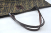 Authentic FENDI Vintage Zucca Hand Tote Bag Nylon Leather Brown 6560J