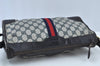 Authentic GUCCI Web Sherry Line Shoulder Cross Bag GG PVC Leather Navy 6561G