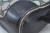Authentic GUCCI Web Sherry Line Shoulder Cross Bag GG PVC Leather Navy 6561G