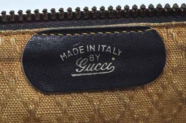 Authentic GUCCI Web Sherry Line Shoulder Cross Bag GG PVC Leather Navy 6561G