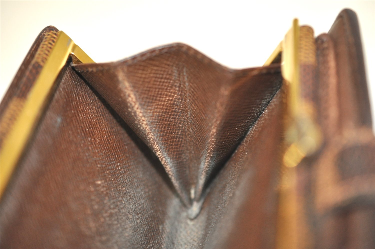 Auth Louis Vuitton Damier Porte Monnaie Billets Viennois Wallet N61664 LV 6562I