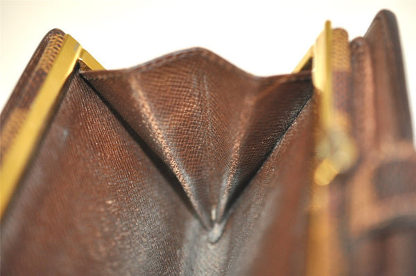 Auth Louis Vuitton Damier Porte Monnaie Billets Viennois Wallet N61664 LV 6562I